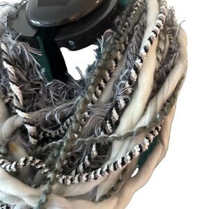 Infinity scarf in grey and white